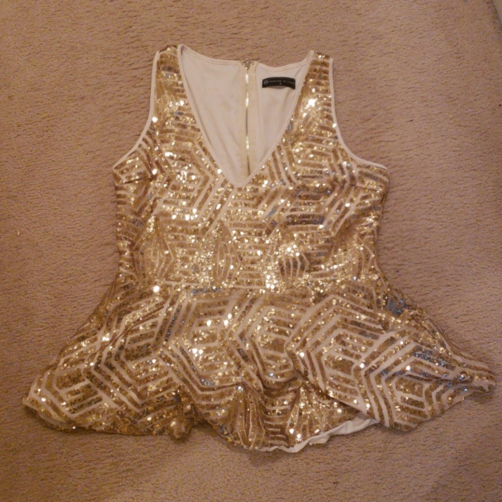 Sequin peplum top